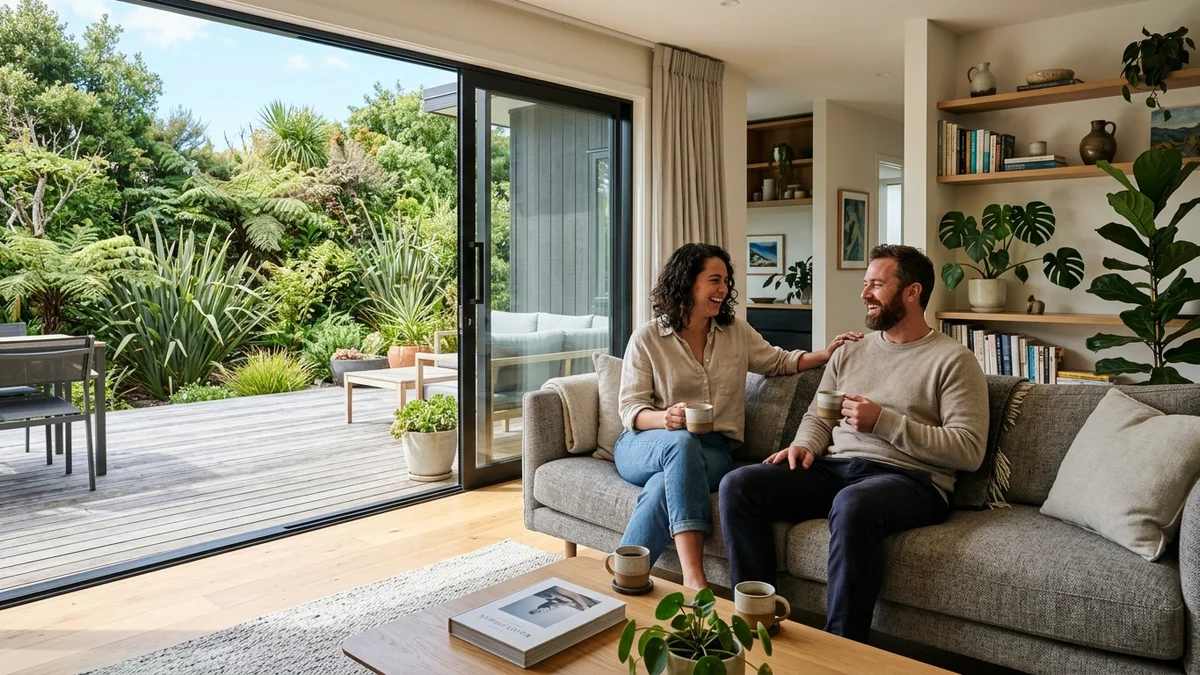 He tokorua Kiwi e whakatā ana i tō rāua kāinga kua whakahoutia, whai muri i te whakahou nama